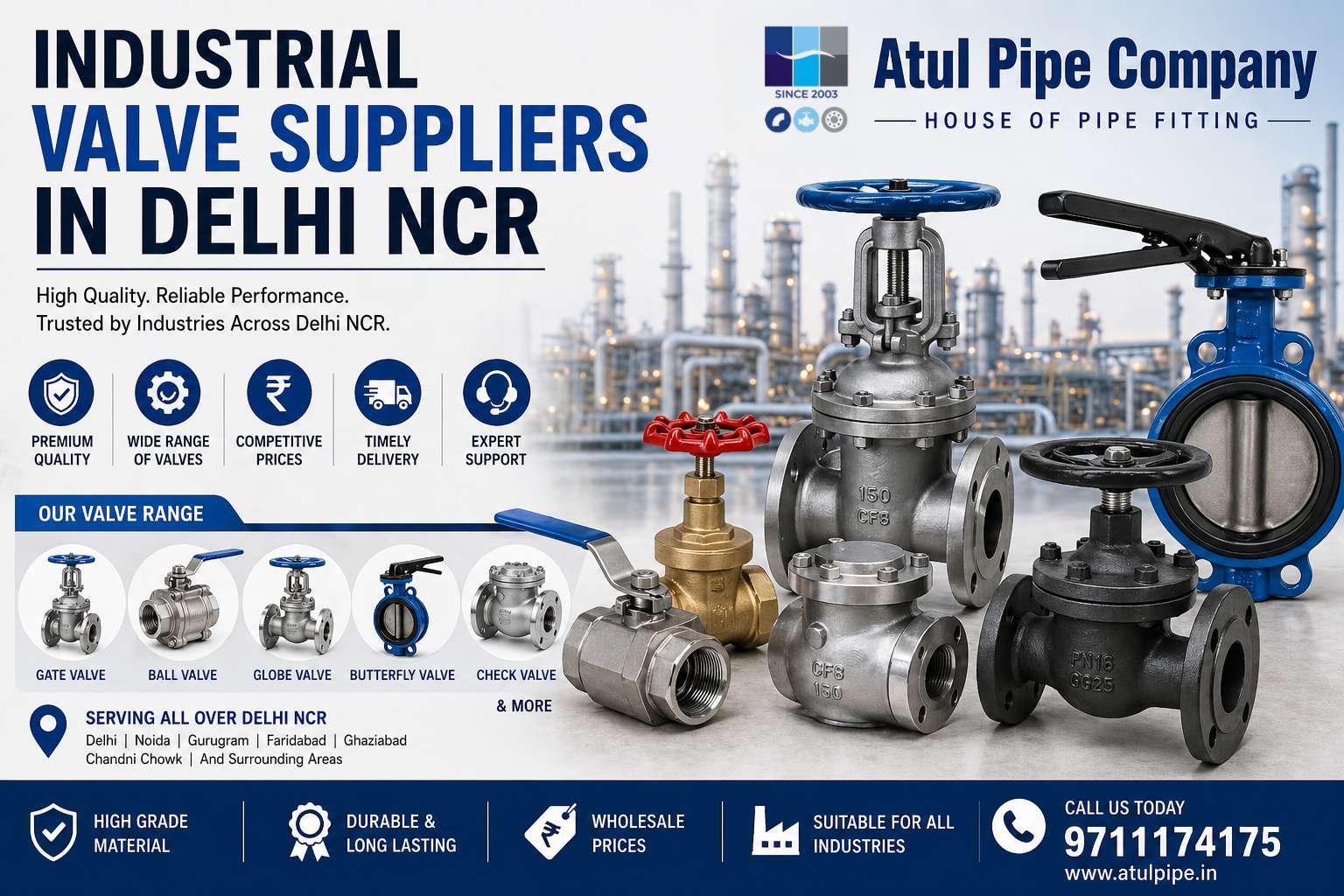 Industrial Valve Suppliers in Delhi NCR