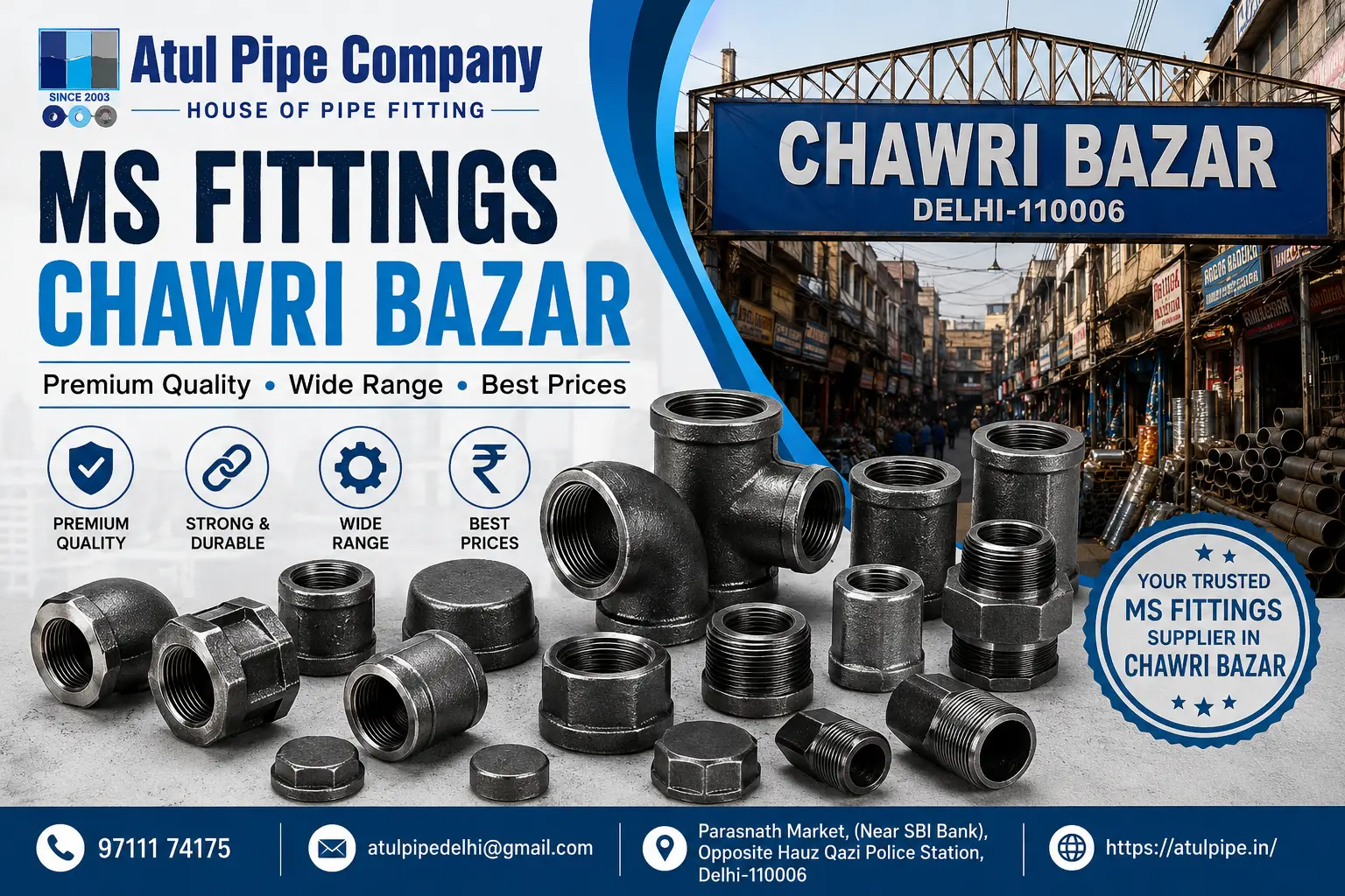 MS Fittings in Chawri Bazar: Quality, Types, Uses & Buying Guide