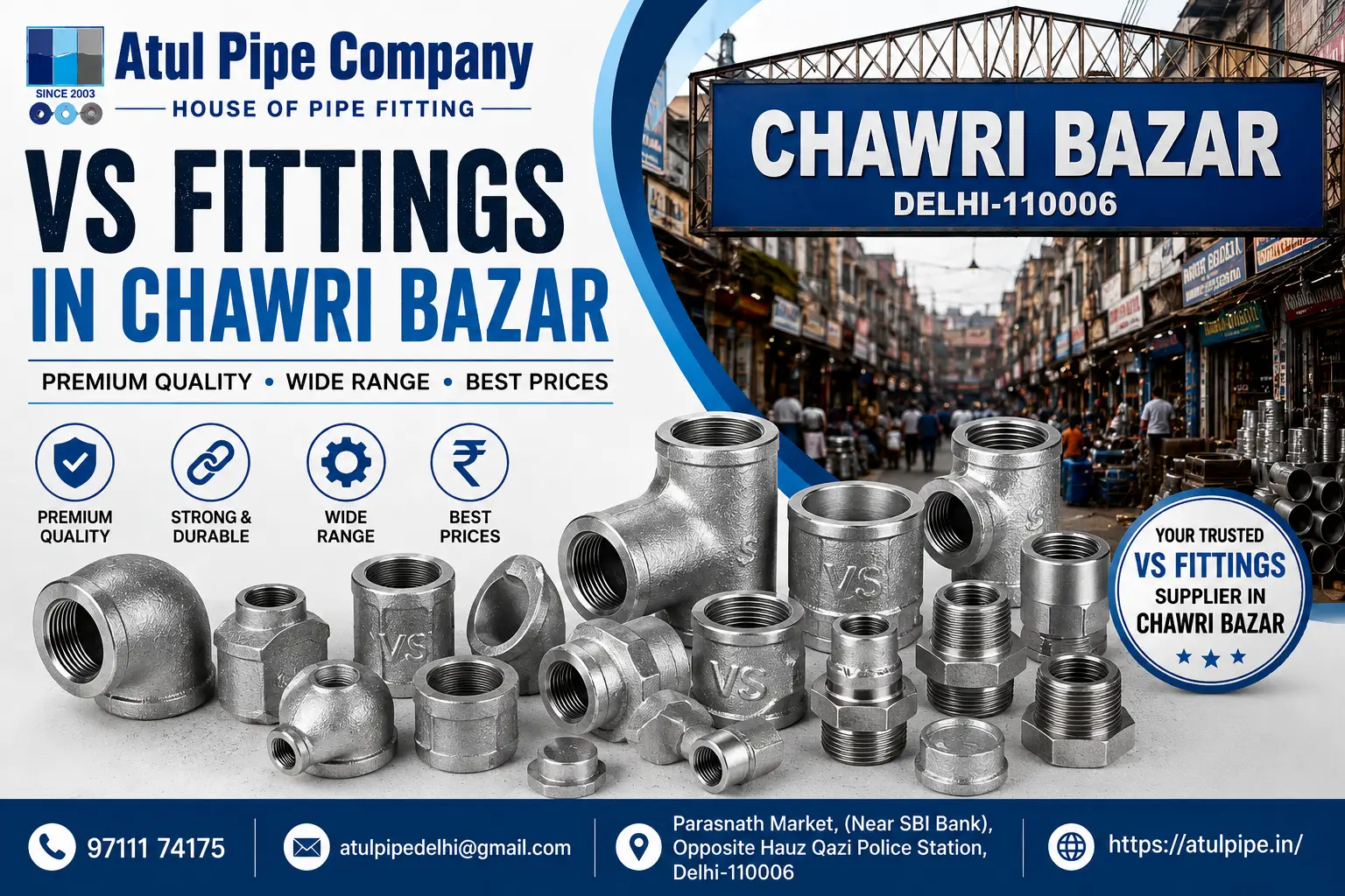 VS Fittings in Chawri Bazar: Types, Uses & Buying Guide