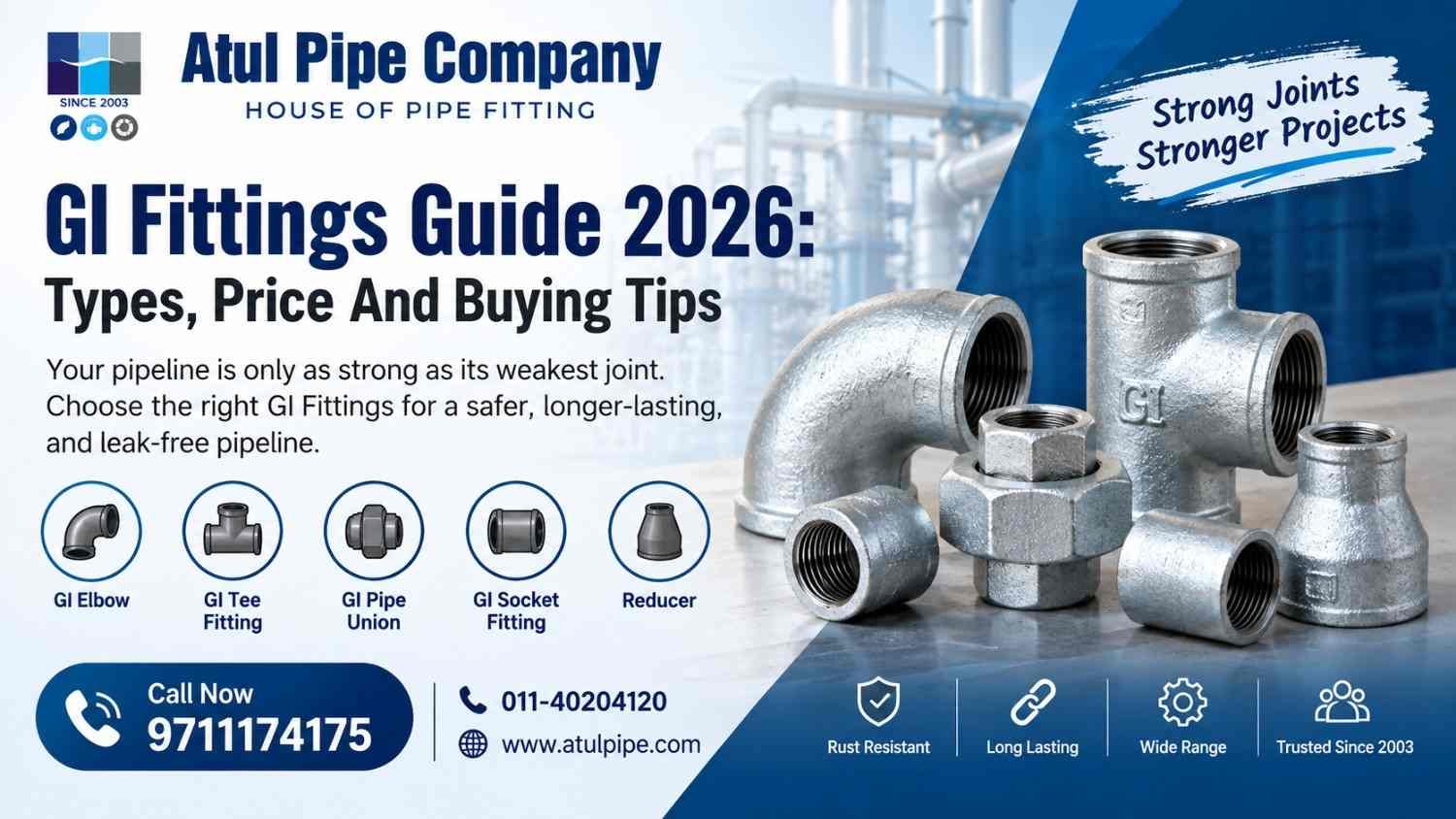 GI Fittings Guide 2026: Types, Price And Buying Tips