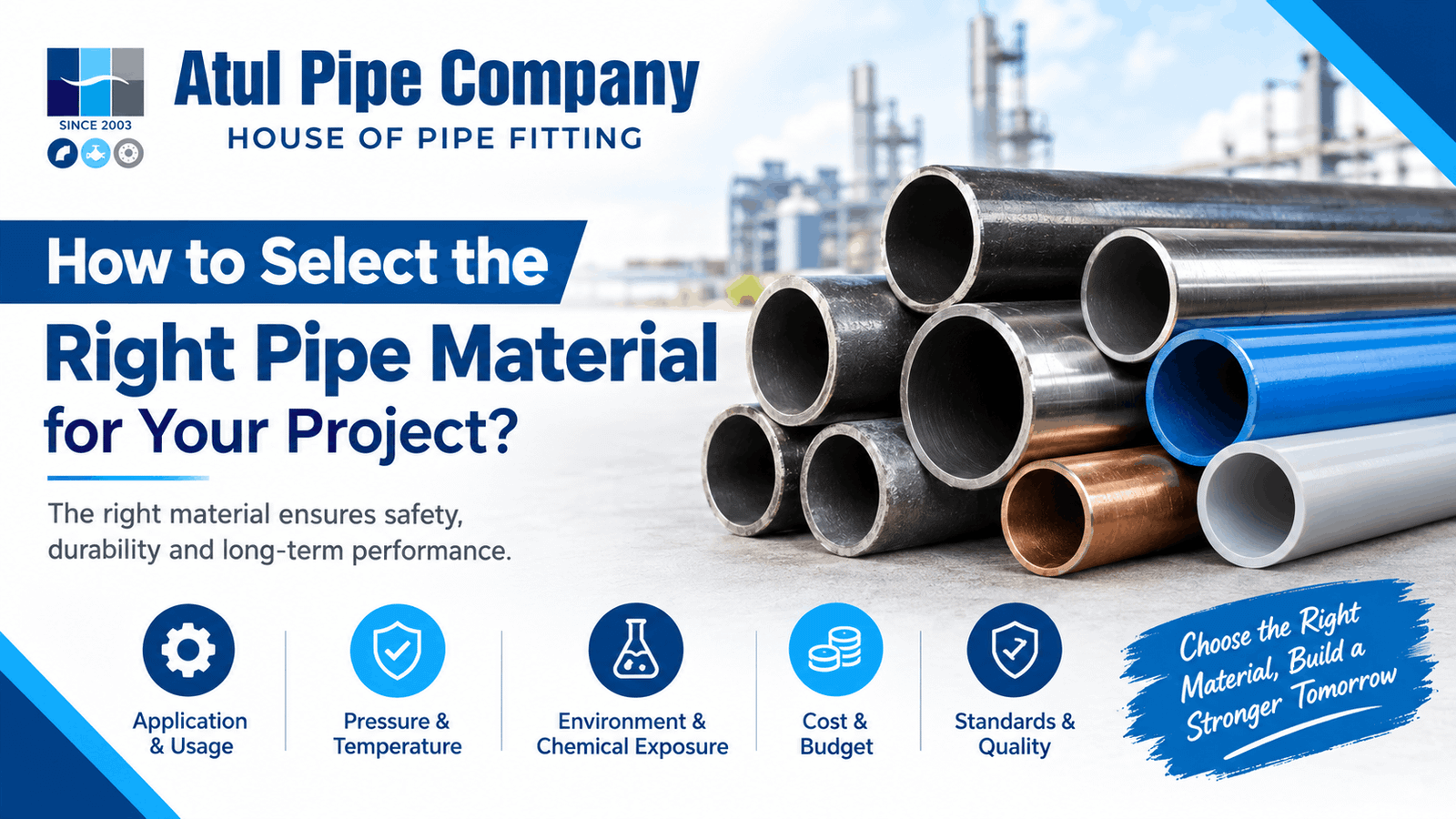 How to Select the Right Pipe Material for Your Plant: A Simple Guide